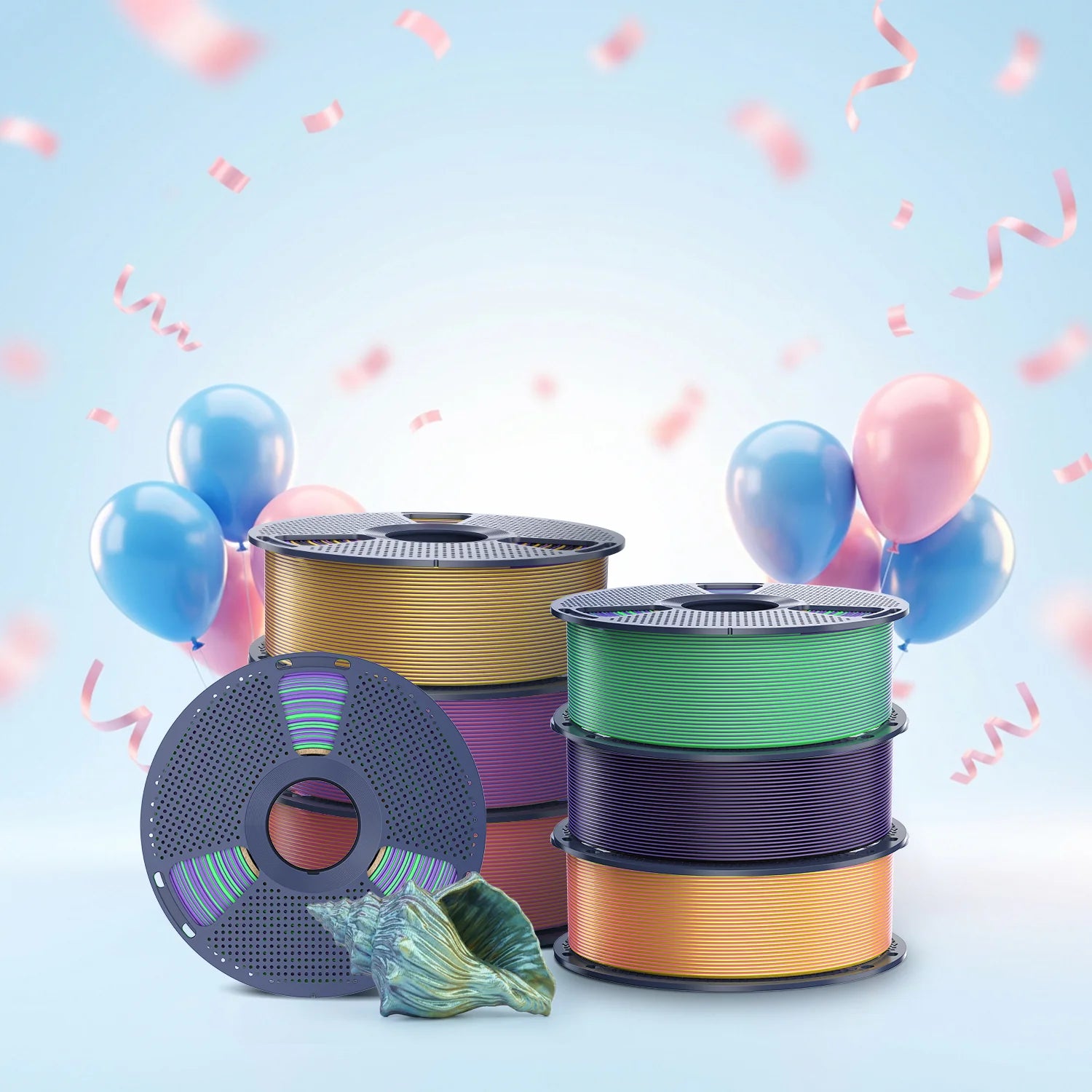 [MOQ: 3KG] Multi-Color SILK Filament(Dual-color, Tri-color and Four-color) 3D Printer Filament 1KG