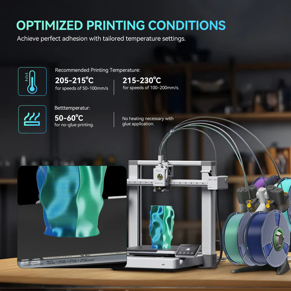 [MOQ: 3KG] Multi-Color SILK Filament(Dual-color, Tri-color and Four-color) 3D Printer Filament 1KG
