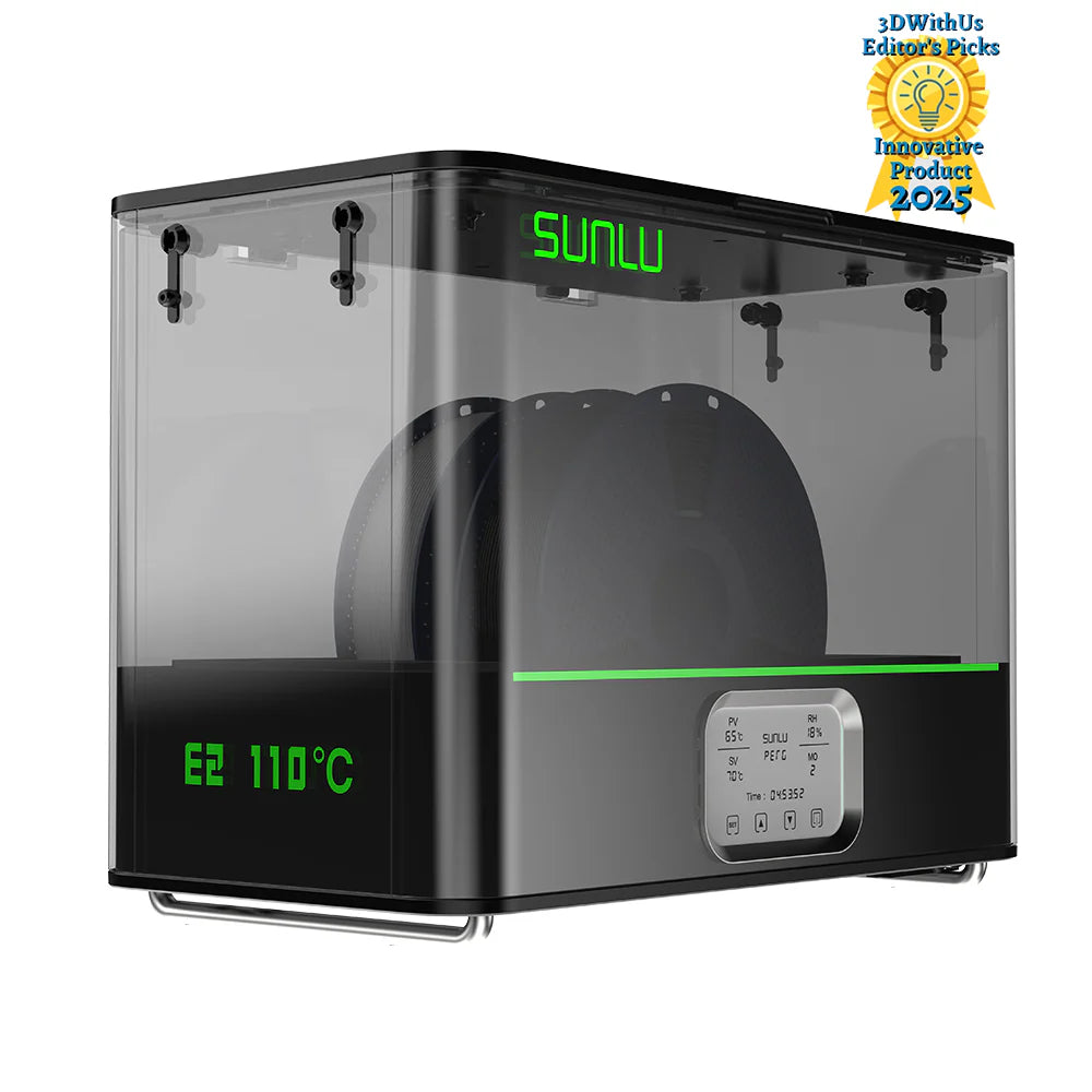 SUNLU FilaDryer E2, Up to 110℃, Professional Drying and Annealing, Born for Engineering 3D Printing Filaments